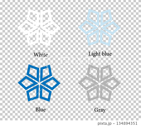 冬のイラスト素材　雪の結晶のセッ　No.7 134894351