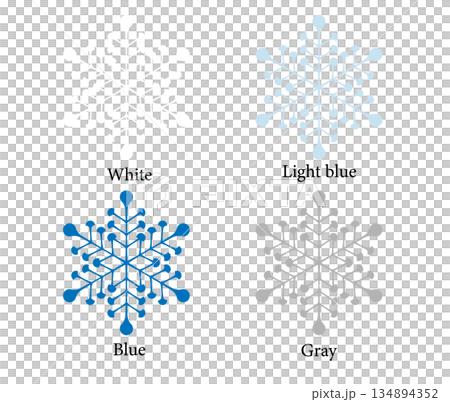 Winter illustration material: Snowflake set No.8 134894352
