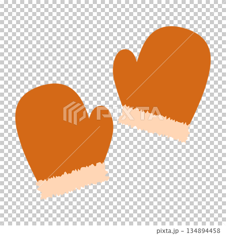 Simple orange gloves for winter cold weather Simple orange gloves for winter cold weather 134894458