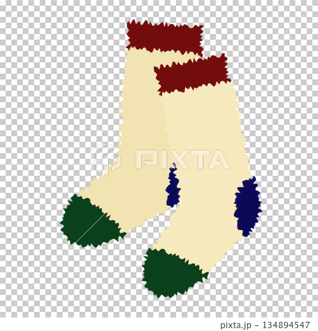 防寒用のふわふわした可愛い靴下 134894547