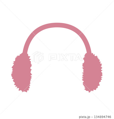 冬の防寒具・イヤーマフのシンプルなイラスト 134894746