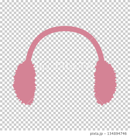 冬の防寒具・イヤーマフのシンプルなイラスト 134894746