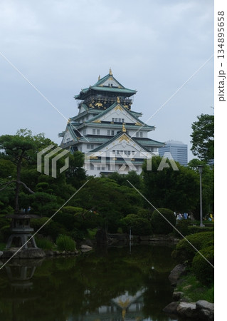 Osaka Castle Majestic Traditional Japanese Landmark 134895658