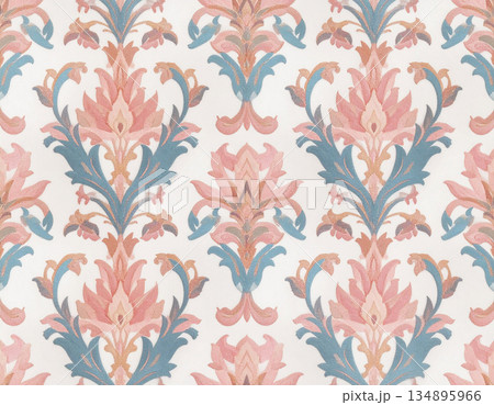 Handmade decor. Embroidered brocade fabric for haute couture or decor. Colorful textile. 134895966