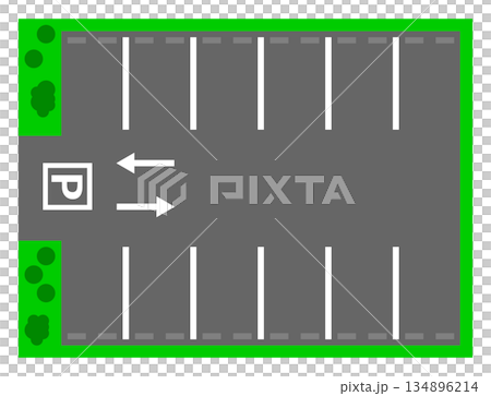 Illustration of land use to operate a convenient flat parking facility 134896214