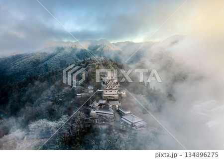 郡上八幡城、冬の薄化粧 郡上八幡城、冬の薄化粧 134896275