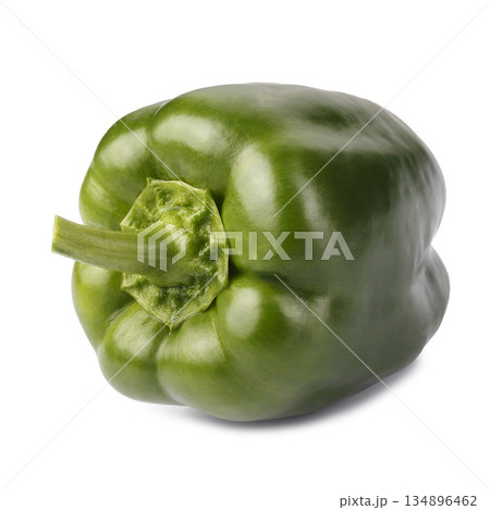 Green bell pepper isolated on a white background 134896462