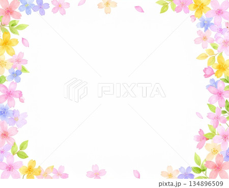 花のフレームイラスト 134896509