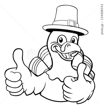 Turkey Thanksgiving Cartoon Bird Christmas Mascot Turkey Thanksgiving Cartoon Bird Christmas Mascot 134896541