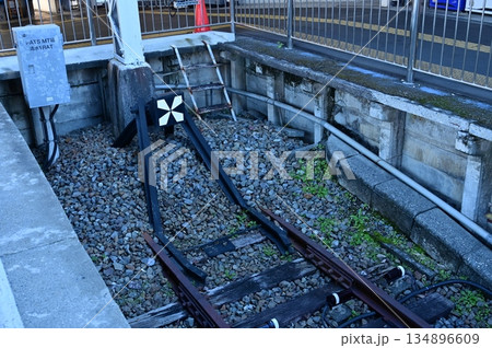 新清水駅(しんしみずえき)静岡鉄道の車止め 新清水駅(しんしみずえき)静岡鉄道の車止め 134896609