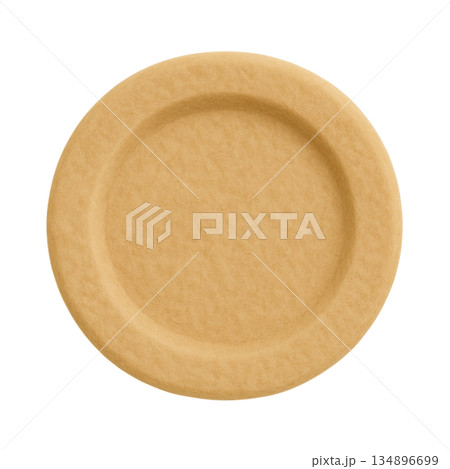 フェルト風のお皿のイラスト 134896699