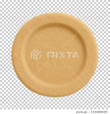 フェルト風のお皿のイラスト 134896699