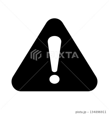 警告や注意を促す三角形のアイコンと感嘆符のシンボルマーク 134896911