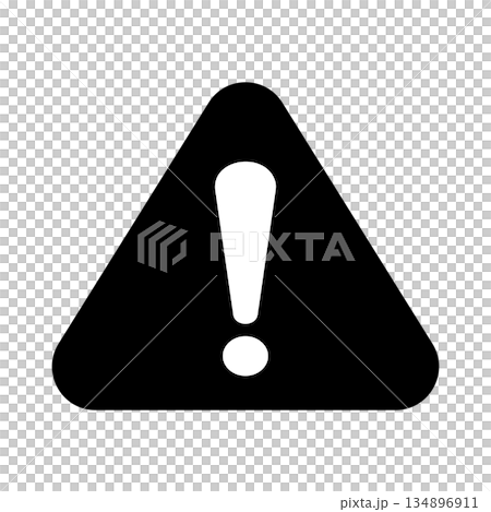 警告や注意を促す三角形のアイコンと感嘆符のシンボルマーク 134896911