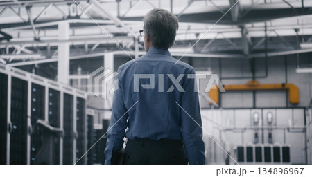 Executive Inspecting Data Center Flow 134896967