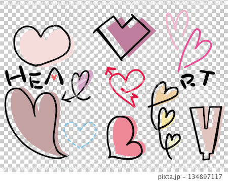 Various heart set 134897117