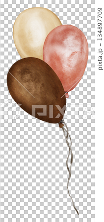 Watercolor Cute of hot air Light beige and dark brown and coral pink Balloons bunch. Illustration hand drawn on isolated background for design greeting cards, invitations, posters, labels handmade Watercolor Cute of hot air Light beige and dark brown and coral pink Balloons bunch. Illustration hand drawn on isolated background for design greeting cards, invitations, posters, labels handmade 134897709