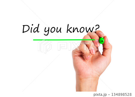 Hand writing did you know? Question with marker Hand writing did you know? Question with marker 134898528