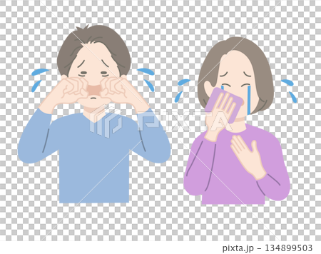 号泣する男女 イラスト 号泣する男女 イラスト 134899503
