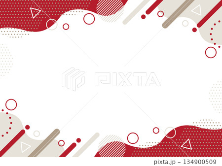 幾何学模様 フレーム 背景素材 A4サイズ A3サイズ 白銀比 透過 134900509