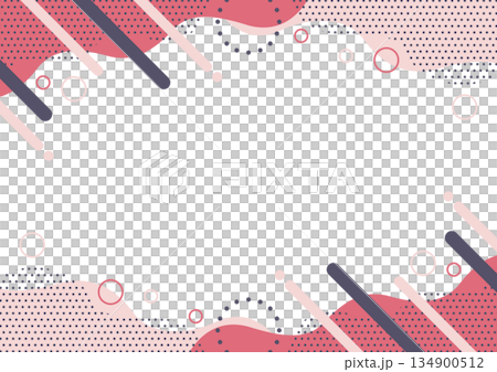 幾何学模様 フレーム 背景素材 A4サイズ A3サイズ 白銀比 透過 134900512