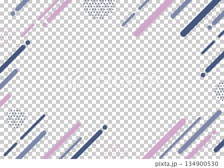 幾何学模様 フレーム 背景素材 A4サイズ A3サイズ 白銀比 透過 134900530