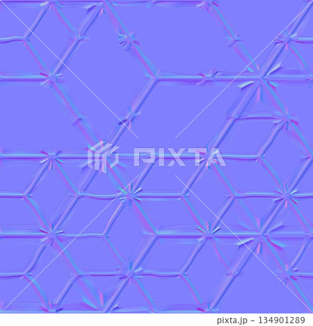 Seamless normal map of metal tile floor. High resolution texture. 134901289