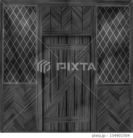 Weathered and aged wooden door in country house or cabin. Hi-res (8000x8000) texture. Weathered and aged wooden door in country house or cabin. Hi-res (8000x8000) texture. 134901504