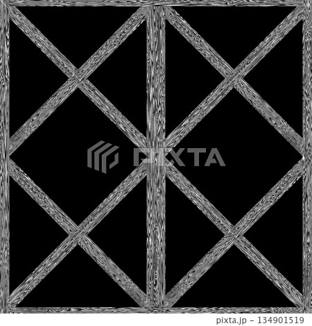 Vintage window frame in country house or cabin. Hi-res (8000x8000) texture. 134901519