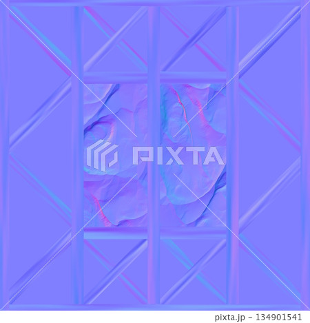 Normal map texture of vintage window frame in country house or cabin. Hi-res (8000x8000) texture. Normal map texture of vintage window frame in country house or cabin. Hi-res (8000x8000) texture. 134901541