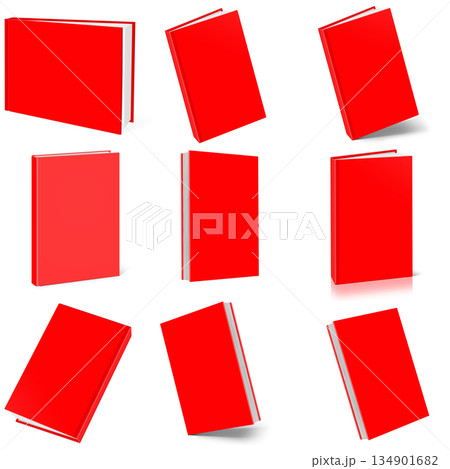 Abstract closed red book diary blank cover 134901682