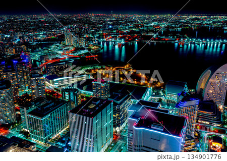 ランドマークタワー・スカイガーデンからの夜景 ランドマークタワー・スカイガーデンからの夜景 134901776