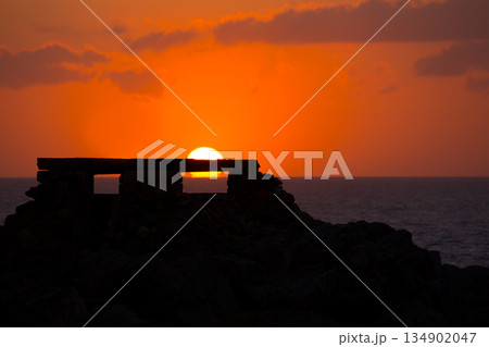 Ciutadella Menorca at Punta Nati orange sunset Ciutadella Menorca at Punta Nati orange sunset 134902047