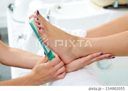 Pedicure dead skin remover feet care woman 134902055