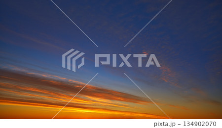 Sunset clouds sky in orange and blue 134902070