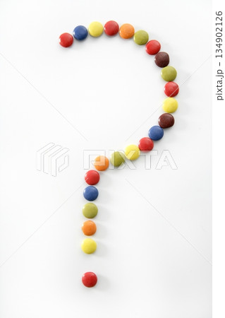 Candy sweets question mark isolated over white Candy sweets question mark isolated over white 134902126
