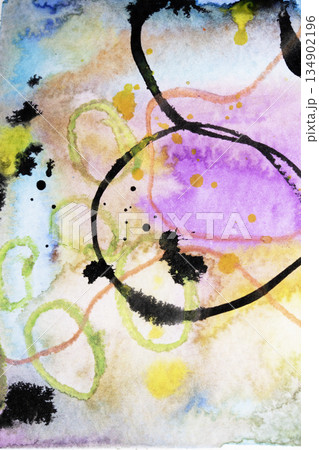 Abstract fllowing paint and pencil scribble lines splashes vibrant art background Abstract fllowing paint and pencil scribble lines splashes vibrant art background 134902196