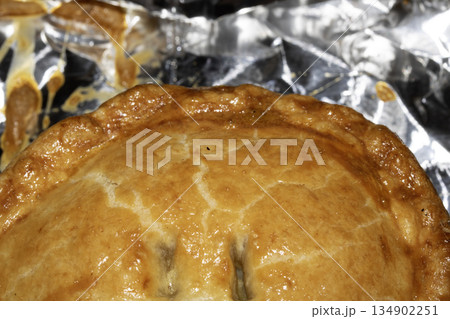 Close up of a glazed pastry home made pie just cooked 134902251