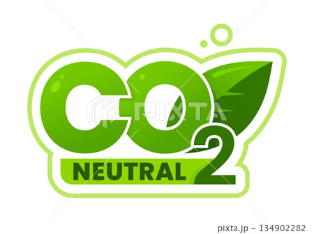 Carbon dioxide, CO2 neutral emission icon or seal. Greenhouse gas pollution icon, CO2 exhaust vector label. Carbon dioxide neutral emission climate change symbol with green leaf and air bubble Carbon dioxide, CO2 neutral emission icon or seal. Greenhouse gas pollution icon, CO2 exhaust vector label. Carbon dioxide neutral emission climate change symbol with green leaf and air bubble 134902282