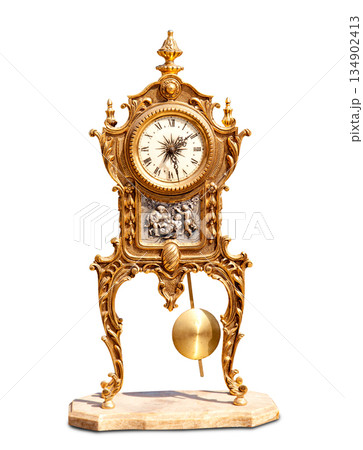 ancient vintage brass pendulum clock 134902413