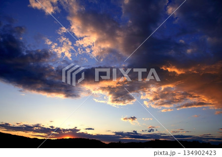 blue red sunset sky background blue red sunset sky background 134902423