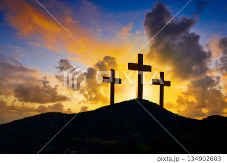 Crucifixion cross symbol of Golgotha 134902603