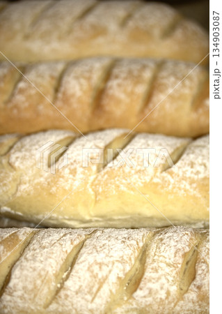 Home Made fresh bread loaf roll just come out of the oven warm Home Made fresh bread loaf roll just come out of the oven warm 134903087