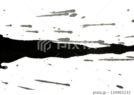 Distressed Monochrome Ink Circle Texture and Splatter Graphic on white background Distressed Monochrome Ink Circle Texture and Splatter Graphic on white background 134903133