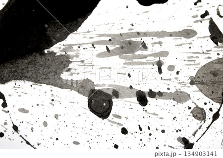 Distressed Monochrome Ink Circle Texture and Splatter Graphic on white background Distressed Monochrome Ink Circle Texture and Splatter Graphic on white background 134903141