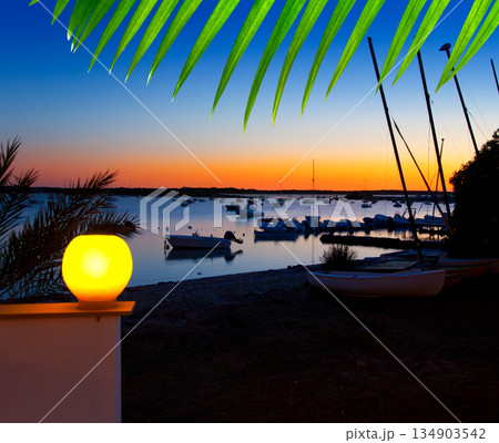 Formentera sunset in se estany des peix Formentera sunset in se estany des peix 134903542