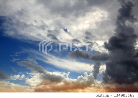 Dramatic cloudscape clouds sky in cloudy day Dramatic cloudscape clouds sky in cloudy day 134903568