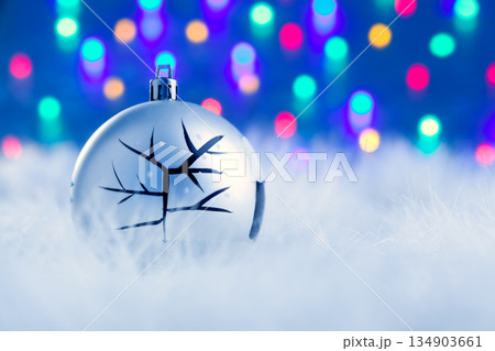 Christmas babule in silver with tree and lights Christmas babule in silver with tree and lights 134903661