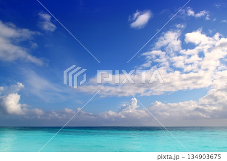 Caribbean tropical turquoise beach blue sky Caribbean tropical turquoise beach blue sky 134903675