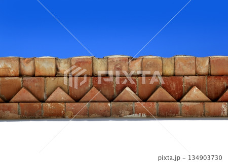 bricks roof eaves Mediterranean architecture detail 134903730